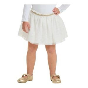 ❤️3/$15 NWT Cat & Jack Toddler Girl’s Tulle Skirt- Cream with Gold 2T
